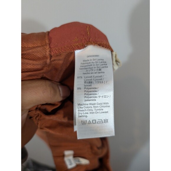Madewell Pants Women Sz M Burnt Orange High Rise Cropped Trousers‎ - Picture 7 of 9